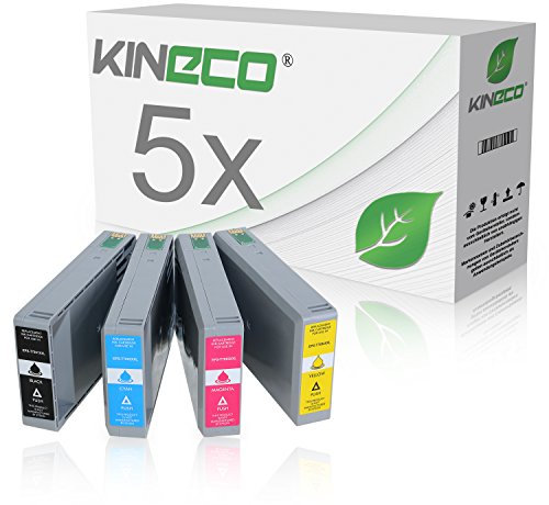 5 Tintenpatronen kompatibel mit Epson T7891 - T7894 für Epson Workforce Pro WF-5620 DWF, WF-5110DW, WF-5190DW, WF-5690DWF, WF-5100 Series, WF-5600 Series - Schwarz je 77ml, Color je 49ml
