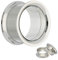 Treuheld® | 16mm Ohr Flesh Tunnel aus Chirurgenstahl in Silber | mit Gewinde | Double Flared Ohrtunnel | dünner Rand | hautfreundlich antiallergen