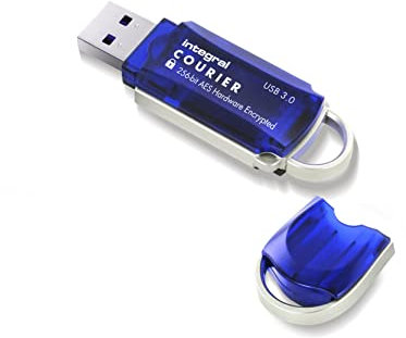Integral 32GB Courier-197 256-Bit USB Stick verschlüsselt - USB Stick Passwort geschützt - FIPS 197 zertifiziert, Super USB3.0 Übertragungsgeschwindigkeiten XTS-AES
