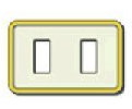 VIMAR SERIE 8.000 – Platte 2 Modul Kunstharz Druck Serie 8000 Elfenbein Gold