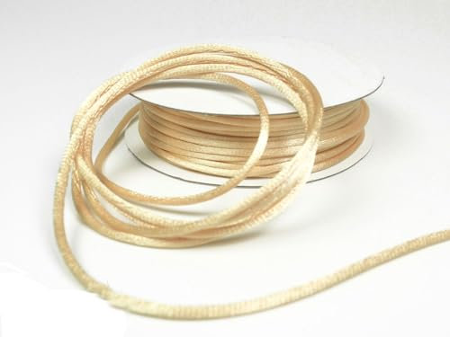 10m Rolle Flechtkordel Satin 2mm (hell beige) // Satinkordel Kordel Flechtschnur Schmuckschnur Satinschnur Zierkordel Kumihimo