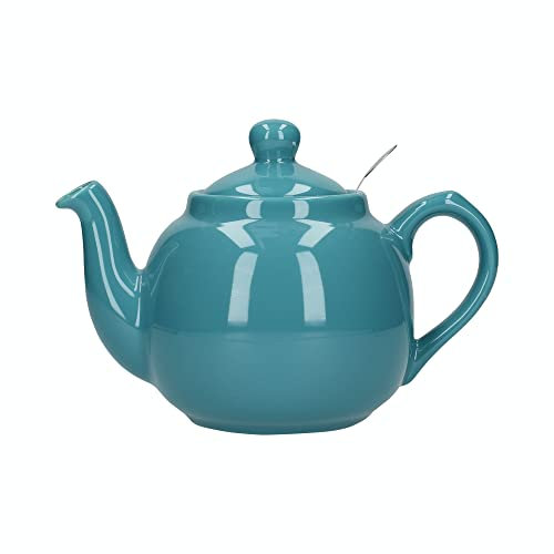 London Pottery Farmhouse Loose Leaf Teapot with Infuser, Ceramic, Aqua, 6 Cup (1.5 Litre)