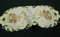 Ostern Tischläufer/Tischdecke Weiß mit gelb-orange Tulpen, Marienkäfer Stickerei - Größe wählbar (ca. 40 x 90 cm Oval)