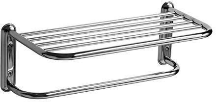 Premier Housewares Chrome Towel Shelf Rack, 17 x 49 x 23 cm - Silver