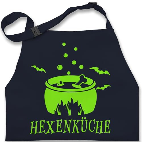 Shirtracer Kinderschürze Schürze Kinder Jungen Mädchen - Kochschürze - Hexenküche - 7-14 Jahre - Navy Blau - kinderbackschürzen geschenk für kind mit name kochen hexe backschürze sprüche