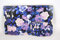 Placemats and Coasters Set of 4 Mats Black with Blue Pink Lilac Flower Design