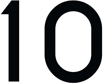 1peak Zahlenaufkleber Nummer 10, schwarz, 20cm (200mm) hoch, Aufkleber mit Zahlen in vielen Farben + Höhen, wetterfest