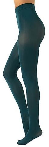 CALZITALY Medias De Invierno | Pantys Tupidos De Colores | 80 Den | S, M, L, XL, XXL, 3XL,4XL | Calcetería Italiana (L, Mystic Green)