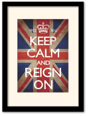 Pyramid International Gerahmtes Bild mit Aufhängung, A3, englischer Schriftzug: Keep Calm and Reign on