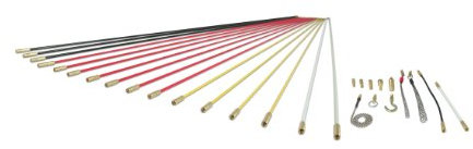 Cable Puller, Mega Set Includes 16m 52ft Cable Installation Kit with 12 Cable Handling Attachments, Super Rod CRMX