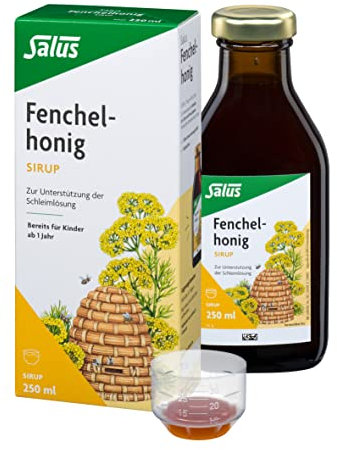 Salus - Fenchelhonig - 1x 250 ml - Sirup zum Einnehmen - zur Unterstützung der Schleimlösung im Bereich der Atemwege - bereits für Kinder ab 1 Jahr