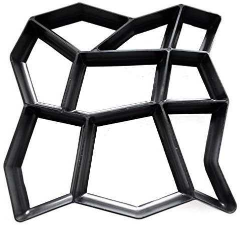 Wisfor Stampo cemento pavimento esterno, stampo cemento mattoni riutilizzabile stampo in plastica per cemento stampo per pavimentazione DIY irregolare per terrazzi camminamenti strade 43x42cm