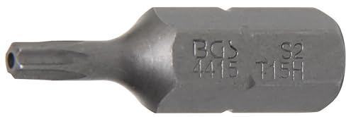 BGS 4415 | Bit | T-Profil (für Torx) mit Bohrung T15 | Länge 30 mm | Antrieb Außensechskant 8 mm (5/16) | Chrom-Vanadium-Stahl