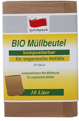 Unbekannt quickpack 78513 Biomüllbeutel, Grün, 20/16x35