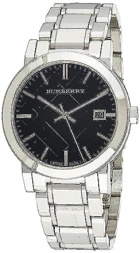 BURBERRY Men's BU9001 Large Check Stainless Steel Bracelet Watch