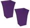 CrazyGadget Large Milano Tall Planter Square Plastic Garden Flower Plant Pot Gloss Finish - for Indoor and Ourdoor (Purple, 2)