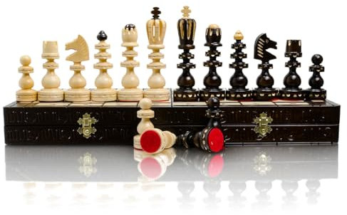Exklusive römischen Extra groß 53cm/20,8 In gesetzt schöne hölzerne Schach