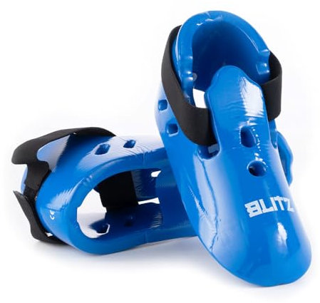 Blitz Dipped Foam Foot Guards - Blue - Medium