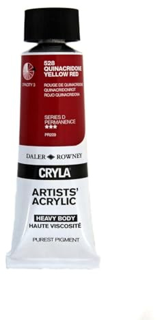 Daler-Rowney Cryla Acrylic 75 ml Quinacridone Yellow Red, Professional Artists