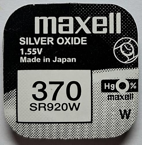gws-powercell Maxell Button Cells Watches Fleece Series/301/303/314/315/317/319/321/329/335/337/344/346/348/357/361/362/363/364/365/366/370/371/372/373/376/377/379/380/381/384/386/389/390/391/392/394/395/396/397/399- 370 - 1x