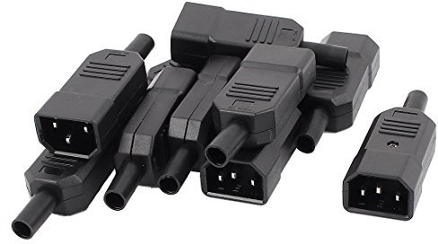 sourcing map 10uds CA 250 V 10 A IEC 320 C14 Macho Alimentación Adaptador Recableable Conector Convertidor para Arroz Olla