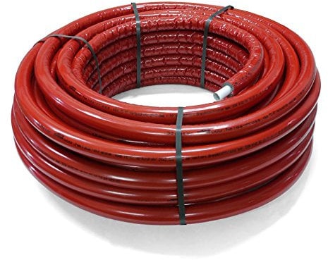 Pipetec Aluverbundrohr Aluminium Mehrschichtverbundrohr 20x2 mm 10mm rot 50m Isolierung PEX Mehrschicht-Verbundrohr MV-Rohr Mehrschichtrohr Heizung Wasser