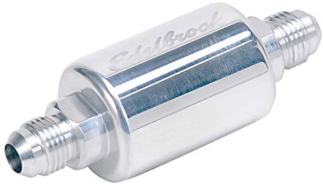 Edelbrock Russell 650140 Kraftstofffilter, poliertes Aluminium