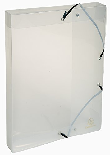 Exacompta 5972E 1 Abheftbox mit Gummibändern Crystal aus Polypropylen Rücken 4 cm Maße 25 x 33 cm für Dokumente im Format A4 Farbe Crystal wird montiert geliefert
