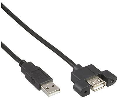 InLine Cavo USB da pannello, USB 2.0 Type A maschio a USB 2.0 Type A femmina, 0,6m, con viti