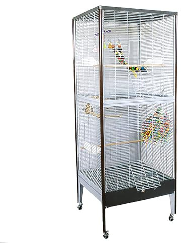 Montana Cages Happy Home Vogelvoliere Antik-Platinum Holzoptik