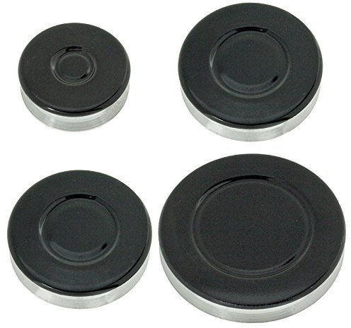 SPARES2GO (Non Universal) Gas Burner Crown and Flame Cap Kit for Whirlpool Hob Oven Cookers (Small, 2 Medium, Large)