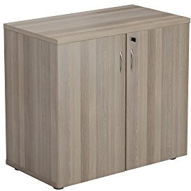 Office Hippo Desk High Cupboard, Lockable Grey Oak, 80 x 45 x 73 cm