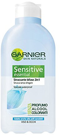 Garnier Sensitive 2-in-1 Essential Zweiphasiger Make-up-Entferner geeignet für empfindliche Haut, Make-up ohne zu reiben, 200 ml