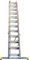 BPS Trade Master Pro 3 Section Extension Ladder | 7.96m / 26.11FT Aluminium Ladders | 150KG Load Capacity, Integral Stabiliser, Auto-Locking, Non-Slip Rubber Feet