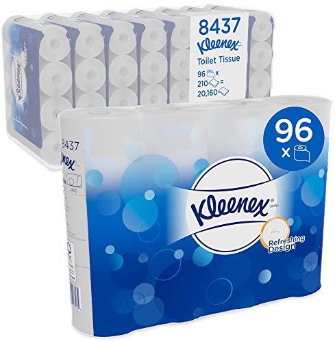 Rouleaux de papier toilette Kleenex - 8437, blanc, 2 plis, 96 x 210 (20 160 feuilles au total)