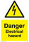 Viking Signs WE67-A6P-3M Danger Electrical Hazard Sign, 3 mm Rigid Plastic, 150 mm H x 100 mm W