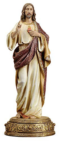 Joseph's Studio by Roman, 26 cm H Heiliges Herz Jesu, himmlische Beschützer, Renaissance-Kollektion, religiöse Heimdekoration, fromme Geschenke