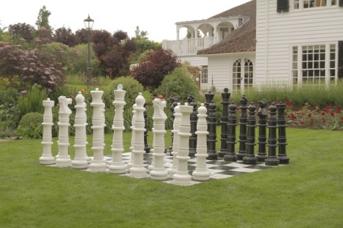 Uber Games Uber Chess Set only - Black and White - Plastic - 120cm (Board not included -sold separately)