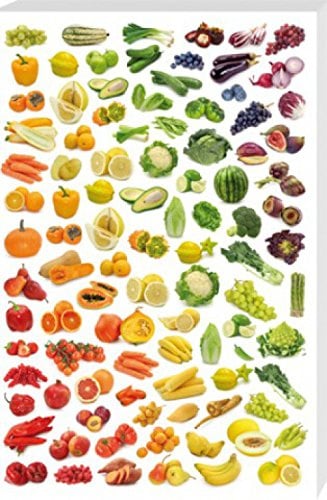 1art1 Kochkunst Poster Regenbogen Aus Obst Und Gemüse Bilder Leinwand-Bild Auf Keilrahmen | XXL-Wandbild Poster Kunstdruck Als Leinwandbild 120x80 cm