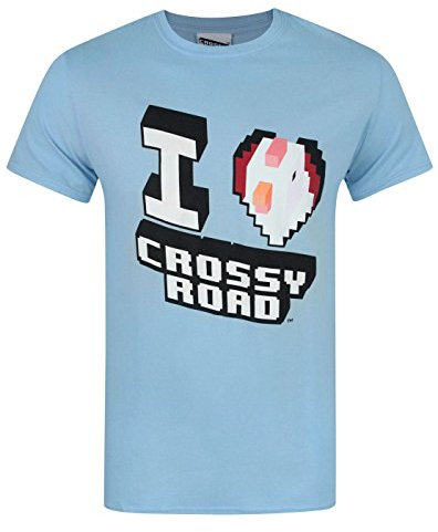 Crossy Road I Love Men's T-Shirt (M) Light Blue