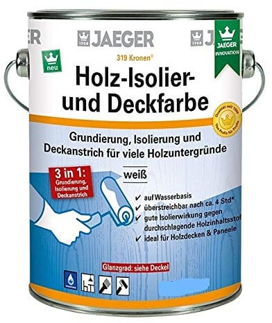 Kronen/ Jaeger Holz-Isolier- und Deckfarbe 319 750 ml Seidenglänzend