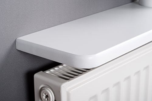 White Rounded Radiator Shelf 48x6 inch 120x15x1.8cm | Helps Deflect the Heat Back into the Room | Energy Saver | No Drilling Required