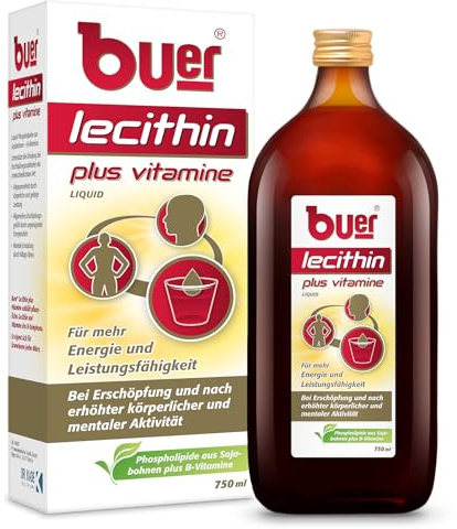 Buer Lecithin plus Vitamine: Sojalecithin Liquid mit Vitamin B2, B6, B12, B3 und B5 für mehr Energie und Leistungsfähigkeit, 750 ml