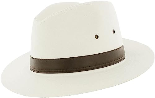 The Hat Company Mens Cotton Fedora A232 , X-Large 60cm, Beige