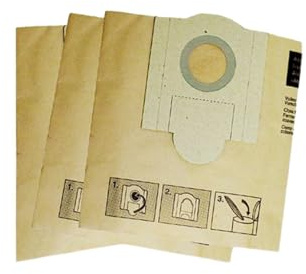 Fein Turbo II Vacuum Dust Bag - Two-Stage Filtration - Traps Fine Particles, Disposable, Tear-Resistant Construction - 3 Pack - 69908195014