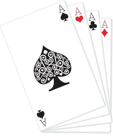 Star Cutouts Cut Out of Hand of Playing Cards