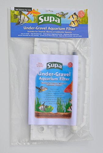 Supa Filtre d'aquarium sous gravier avec nœud avant 43,2 x 22,9 cm, adapté pour aquariums tropicaux, marins ou d'eau froide, fabriqué au Royaume-Uni,