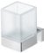 Duravit Zahnputzbecher Karree, Glashalter Bad, Zahnbürstenhalter Glas, Wandmontage, Chrom
