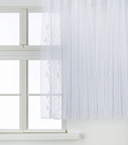 Anna Cortina 8861793LB Langstore Jacquard mit Bleiband, 260 x 750 cm, weiß