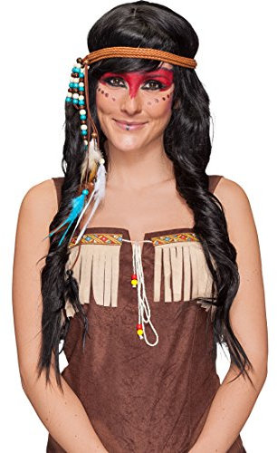 NET TOYS Feder Stirnband Indianer Kopfschmuck Indianerin Haarband Western Kopfband Pocahontas Haarschmuck Indianerkostüm Accessoire Karnevalskostüme Zubehör